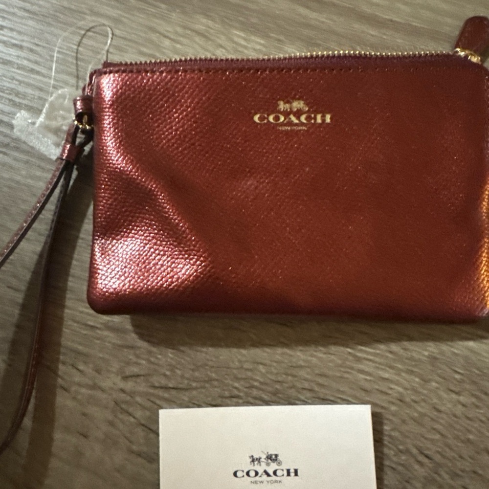 Coach Shimmering Red Wristlet